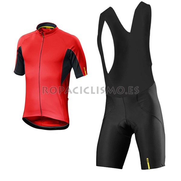 2017 Maillot Mavic Tirantes Mangas Cortas Rojo